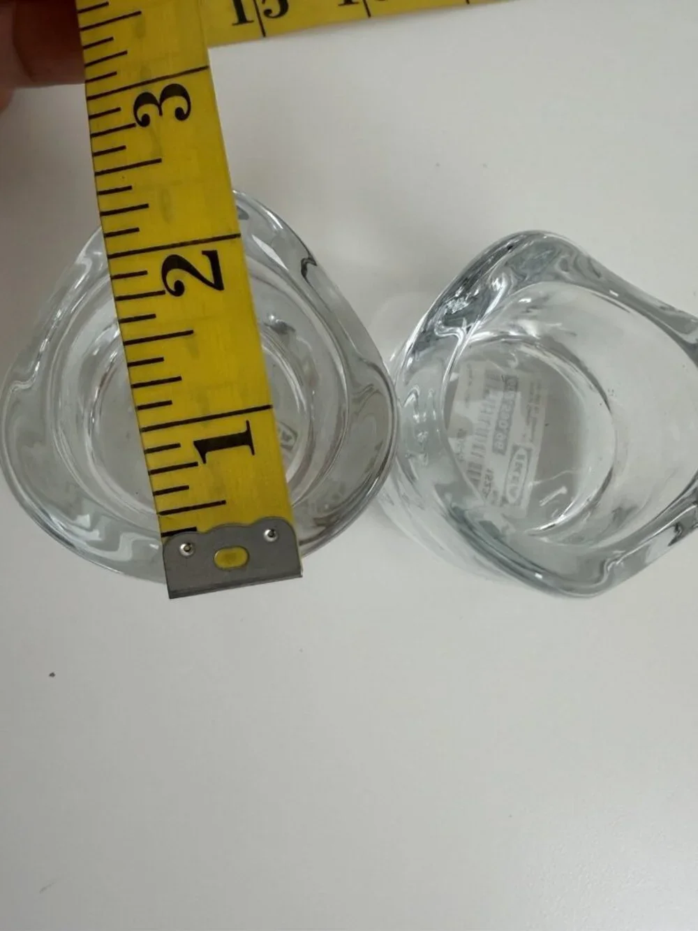 Ikea Vasnas Heavy Clear Glass Tealight Holder 2.3 x 2.3 in - Set of 2